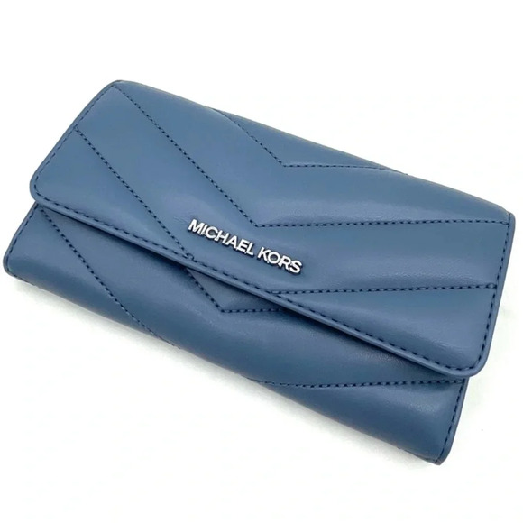 Michael Kors Large Trifold Wallet Blue Lagoon (NWT) - Picture 6 of 9